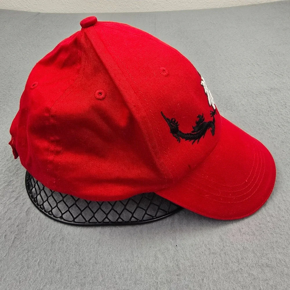 Dragon Baseball Cap Mens 58cm Red Embroidered Logo Cotton Casual Strapback Hat